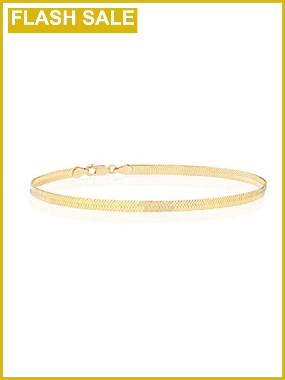 925 Sterling Silver Herringbone Anklet for Women, Italy, Hypoallergenic